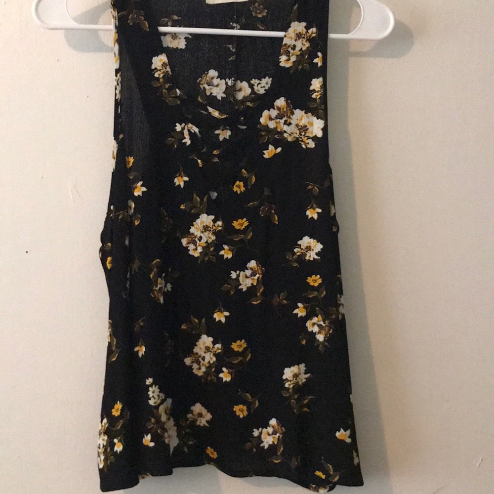 Floral tank top with cross detail